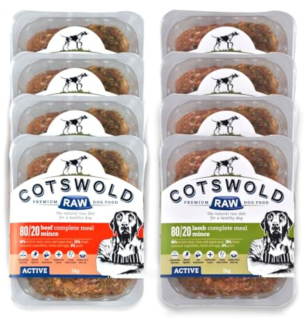Cotswold RAW Active 80/20 Mince Adult Raw Dog Food, Beef & Lamb - 8kg