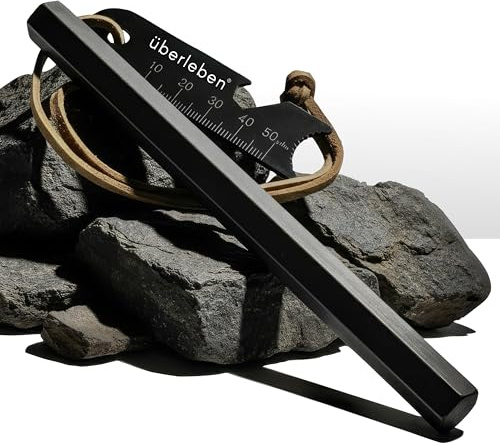 Überleben | Hexå Original Ferro Rod Fire Starter Survival Tool – Up to 20,000 Strikes, 6 Long, 1/2 Thick Hexagon Fire Steel with Multi-Tool Striker & Lanyard – Waterproof Camping Essentials