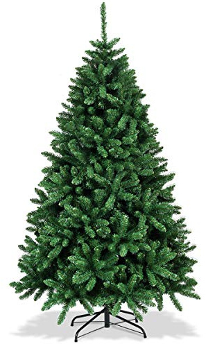 COSTWAY Árbol de Navidad Verde 180 cm, Abeto Artificial, Base de Metal y Agujas de PVC 1335 Ramas, Arvore de Natal Hogar Oficina Tienda (Altura 180cm)