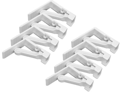 Fackelmann 9921650 - Lote de 8 Pinzas para Mantel con Resorte, alicates para Mantel Exterior, alicates de Mantel Ajustable, plástico, 5,5 cm, Color Blanco