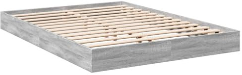 vidaXL Bettgestell Grau Sonoma 120x200 cm Holzwerkstoff