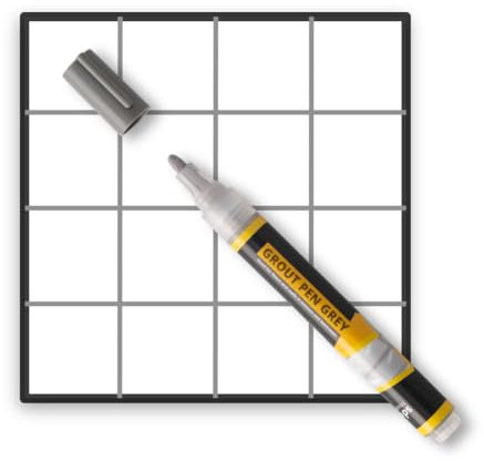 SD COLORS Marcador para Juntas de Azulejos, Restaura y Repara Juntas de Cemento, para Suelos y Paredes de Cocinas y Baños - Gris