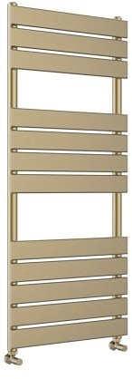 Greened House Richmond Heated Towel Rail Brushed Brass 500mm W x 1200mm H