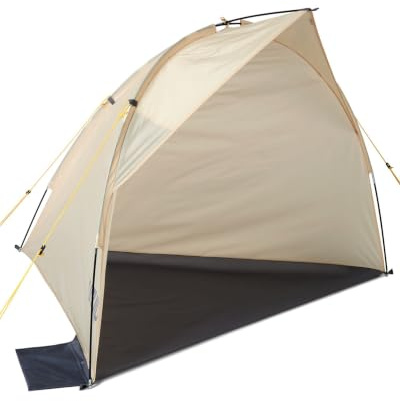 Uquip Strandmuschel Shelly Sand I 165 x 140 x 120 cm I UPF 50+ Strandzelt zum Schutz vor Sonne, Wind & Regen I tragbares Beach Zelt I ideal für Strand, Camping & Picknick