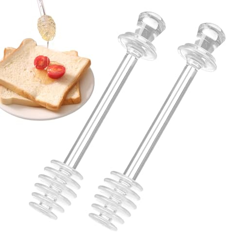 Cucchiaio per miele, bacchetta per mescolare, 15 x 2 cm, design trasparente, confezione per raccogliere miele, erogare marmellate, miscelare bevande, paletta per pentole, contenitori per barattoli