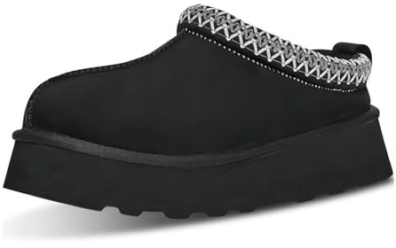 SOOUICKER Pantofole da donna con plateau, mini stivali da donna, vestibilità larga, foderati in pelliccia soffice, invernali, pantofole da casa da donna per esterni, Nero , 40 EU