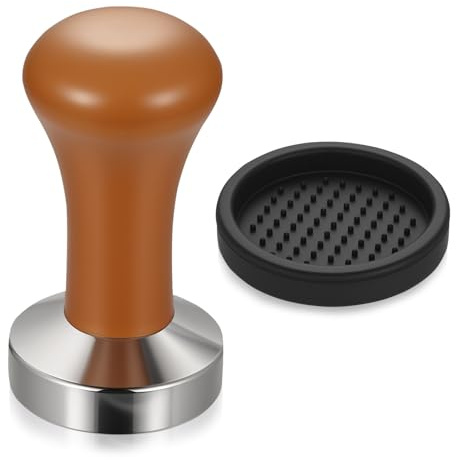 Kaffee Tamper 51mm Set, Espresso Tamper Set 51mm Tampers, Kaffeestampfer Espresso Zubehör mit Holzgriff, für Espressomaschine Kaffeeliebhaber Siebträger Zubehör