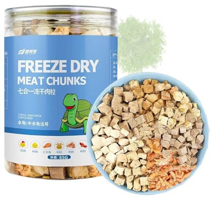 Jgfwat Cibo per tartarughe 7 in 1, realizzato con carne vera di grado umano, aiuta a sostenere la salute e la vitalità | Prelibatezze premium per rettili, gatti e cani | 85 g