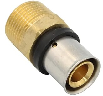 Pipetec Pressfitting Übergang 20x2 mm 3/4 Zoll Aussengewinde TH Kontur Verbundrohr, DVGW, TH-Profil