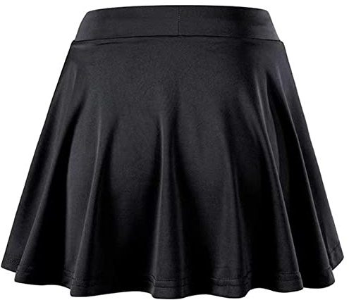 YOOJIA Enfant Fille Jupe Patinage Artistique Jupe Short de Sport Fitness Gymnastique Jupes Danse Ballet Latine avec Short de Sécurité Sportwear Noir 12-13 Ans