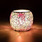 Larcenciel Teelichthalter Rosa, Mosaik Kerzenständer Glas Kerzenhalter für Tischdeko und Hausdekoration, Handgemachte Teelichtgläser Windlichter für Hochzeiten, Partys, Geburtstage, Weihnachten