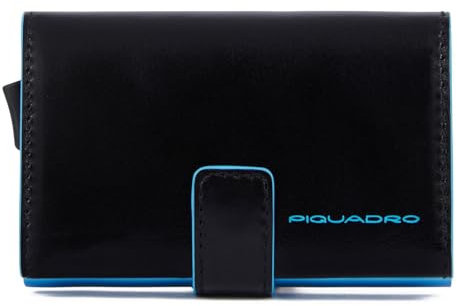 PIQUADRO PORTA CARTE DI CREDITO IN METALLO E PELLE SINGOLO