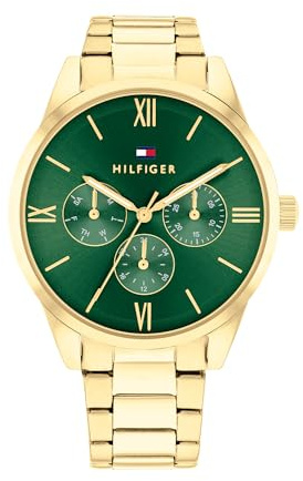 Tommy Hilfiger Montre Analogique Multifunction à Quartz pour Femme avec Bracelet en Acier Inoxydable doré - 1782746