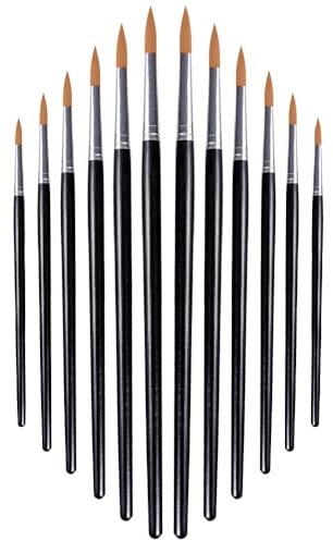 Paint Brush for Artists - Artist Brushes with 12 Different sizes | Acrylic, Oil & Watercolour Brushes for Painting | Best Oil Paint Brushes - Watercolour Paint Brushes | Concept4u