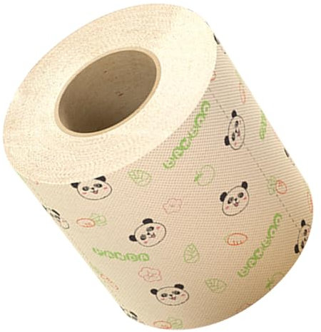 FRCOLOR Panda Printed Toilet Paper Roll Bamboo Fiber Natural Patterned Toilet Roll Paper Cute Bathroom Tissue for Home and Kitchen Use