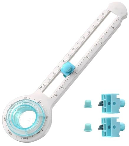 Tkxjry Coupe-cercle pour papier, papier plastique, découpe circulaire réglable, diamètre 2 à 20 cm, cercle rotatif réglable, avec échelle claire, découpe précise pour fabrication à la main