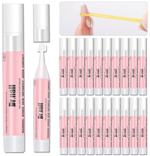 20 Pcs Nail Glue Set for Acrylic Press On Nails Tip Super Strong Glue for Fake Nails Professional Adhesive Super Bond Fast Drying Glues Long Lasting 0.07oz No Need for UV Lamp