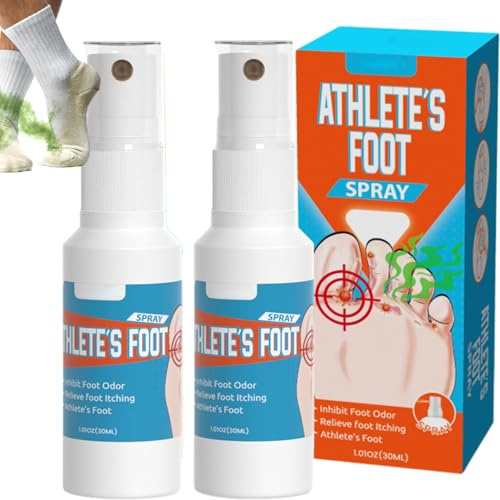 2PCS Athletes Foot Spray,Athletes Foot Spray, Dry Cracked Feet, Eliminates Odor, Itch Feet Care Spr/ay, Gentle Formula for Men & Women