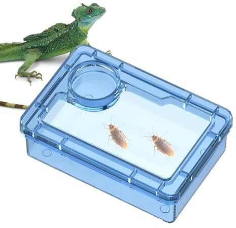 Reptile Water Dish | Anti Escape Habitat Feeder Bowl | Mealworm Feeding Container For Chameleon Cage Enclosure Habitat Tortoise Frog Snake Terrarium Lizard Spider