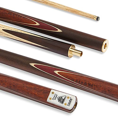 PowerGlide Snooker köpinne | Executive | Handskarvad rosenträrumpa med mahogny främre skarv med naturliga faner | 9,5 mm spets | 2 delar med snabbfrigörande mässingsfog | 47 ml | Full storlek 145 cm