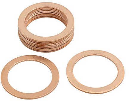 sourcing map 10pcs Joint Cuivre 22mm Dia Intérieur joint plat Bagues