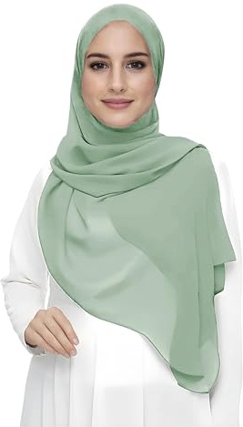 Premium Chiffon Hijab Halsduk Scarf för Dam, Lätt och Tunn Slöja Huvudsjal för Muslimska Kvinnor