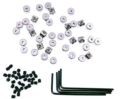 JZK 40 x Pin Keepers 6 x 5 mm Fermagli per perni di bloccaggio Spilla di Bloccaggio + 4 x Chiave Inglese per insegne Distintivo Etichetta Nome