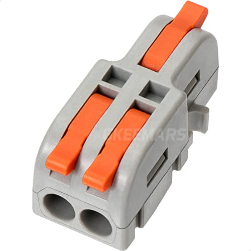 GKEEMARS 20Pcs Mini Electrical Wire Connectors, DIY Splicing into 4/6/8/9/10 Way Butt Terminal Block Connectors (1 in 2 Out - Nylon)