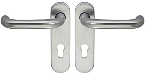 ECO D110/KS Drückergarnitur mit Kurzschild PZ für Fluchttüren, Türstärke 40-66mmmm, Türgriff Edelstahl