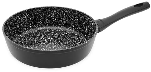 Gerlach 1760 Poêle À Frire Profonde 24 cm Tous Feux Dont Induction Revêtement Antiadhésif Résistant À La Déformation Forged Poignée Ergonomique Soft Touch Granitex, Sc Schwarz