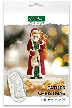 Katy Sue Weihnachtsmann-Silikonform zum Dekorieren und Basteln – macht eine traditionelle Weihnachtsmann-Figur von 100 mm oder 10,2 cm hoch