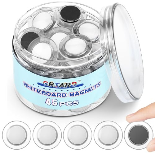 Kühlschrankmagnete, 45 Stück whiteboard Magnete, transparent runde kühlschrank Magnete, Magnete für magnettafel,Schule, Büro und Zuhause