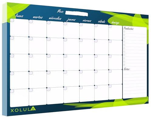 Xolula planificador mensual A4 - monthly planner con 52 páginas, calendario de mes y organizador diario para oficina y hogar, organizador mensual y calendario escritorio planificador diario