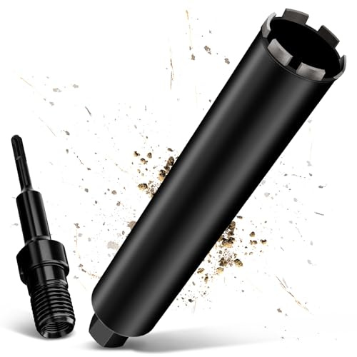 1¼ UNC Diamantbohrkrone Kernbohrer 63mm, mit SDS Plus, Diamant Bohrkrone für Kernbohrgeräte, L 460 mm, 10mm Turbo Kernbohrkrone, Nass-/Trocken Bohrkrone zum Beton, Stahlbeton, Mauerwerk, Stein