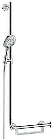 hansgrohe Raindance Select S Set de douche 120 3 jet avec barre Unica'Comfort 110 cm et poignée d'appui à droite, chromé, 26324000