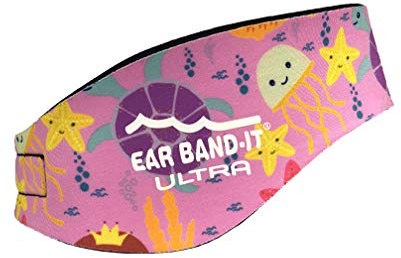 Ear Band-It Ultra Schwimmstirnband (hält Wasser fern, hält Ohrstöpsel fest), von Ärzten empfohlen, Größe M (Alter 3–8 Jahre), Meer