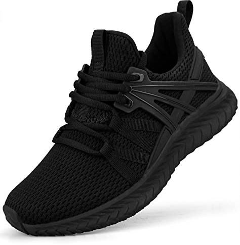 Abboos Womens Sneakers Running Sport Aerobics Shoe Fashion Workout Athletic Casual Walking Shoes for Women Black Size 7