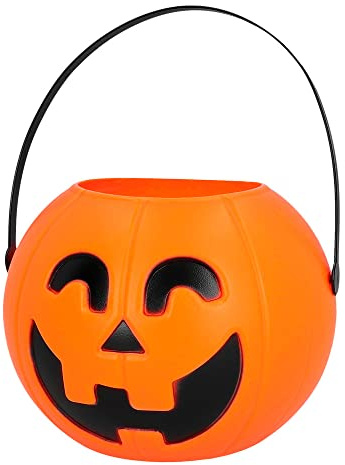 Boland 74593 - Secchio per zucca per Halloween con luce e suono, sacchetto di plastica, decorazione di Halloween, accessori per costumi