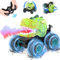 Dinosaurier Monstertruck Ferngesteuerte, 2.4Ghz Ferngesteuertes Auto mit Sprühen, Licht & Klänge, 360°Drehbares Off-Road Stunt Monster Truck, Dinosaurier Spielzeug ab 3 4 5 6 7 8 + Jahre Jungen
