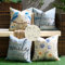 Kissenbezug Wasserdicht Outdoor Dekokissen Frühling Sommer Sofakissen Blumen und Vögel Kissenhülle Leinen Blau Kissenbezüge Dekorativ Kissen für Garten Sofa Auto Wohnzimmer Bett 4er Set 45x45 cm