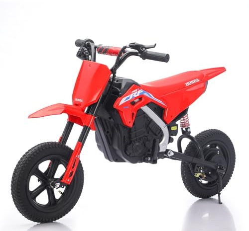 Kinder Motorrad elektrisch, 24V Elektro Motorrad für Kinder mit 200W bürstenlosem Motor, Bluetooth & USB, 10–15 km/h, Kinder Motocross für Kinder bis 50 kg， rot