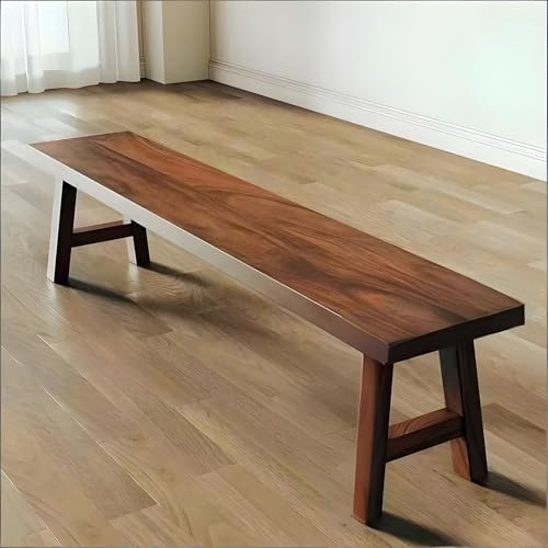 ZYNNEL Farmhouse Skinny Low Wooden Bench,Small Vintage Decorative Narrow Dining Fresh Modern Meets Traditional Bench Seat Footstools for Kitchen Living Room Easy to Assemble, Sturdy and Stable