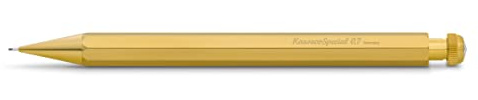 Kaweco SPECIAL Mechanical Pencil Brass 0.7 mm I Lead Push Pencil Made of Brass 14 cm I Refillable with Eraser