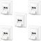 deleyCON 5x CAT6a Netzwerkdose 2x RJ45 Buchse Geschirmt Unterputz Montage 10 Gbit Ethernet Netzwerk LAN Dose Patchkabel Netzwerkkabel Verlegekabel Weiß