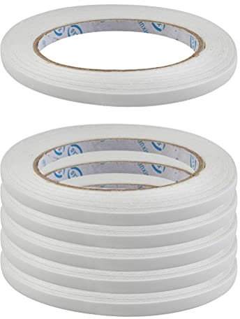 TIMESETL 6 Rollen Doppelseitiges Klebeband Schmal 6mmx30m Doppelklebeband Set Klebestreifen Doppelseitig Rolle Schmal Transparentes Double Sided Tape Bastelklebeband für Scrapbooking, Basteln