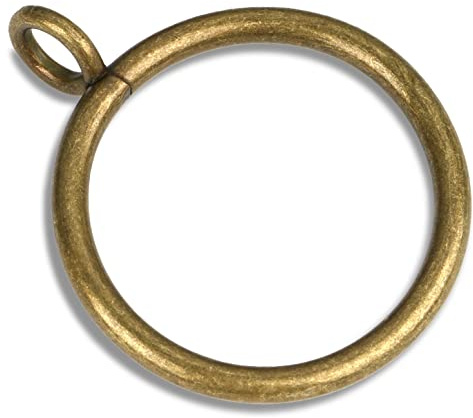 Awoin 14 PCS 1.25-Inch Antique Brass Eyelet Curtain Rings, This 1 1/4 Inch Small Size Curtain Rod Rings Can Fit Up to 1.0-Inch Curtain Panels (ERB10)