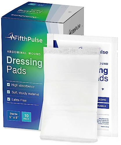 Abdominal Wound Dressing Pads 20 Pack - ABD 5x9 Sterile Non-Stick Gauze, Extra Absorbent Combine Pad - Latex Free, Sealed Edges, Individually Wrapped