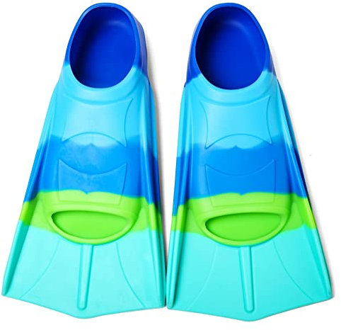 Azuunye Kinder Schwimmflossen,Kurze Flossen 100% Silikon Schwimmflossen für Training und Lap Schwimmen für Kinder Erwachsene XXXS