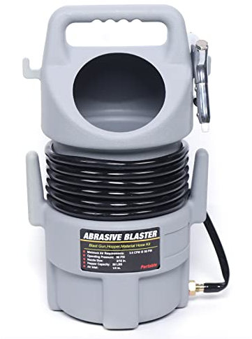 Andstrahlgerät, Sandstrahlen, Sandstrahler, Sandblaster, Sandstrahl, Sand Blaster, Mobiles Sandstrahlgerät Metall Glas Trichter 50 lb. 3,5 CFM 120 PSI