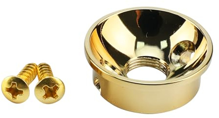 OVSAL Electric Guitar Jack Plate Zinc Alloy Metric Thread Input Jackplate Electrosocket Output Jack Plate Compatible with Fender Telecaster Tele Style Electric Guitar Replacement Parts Gold
